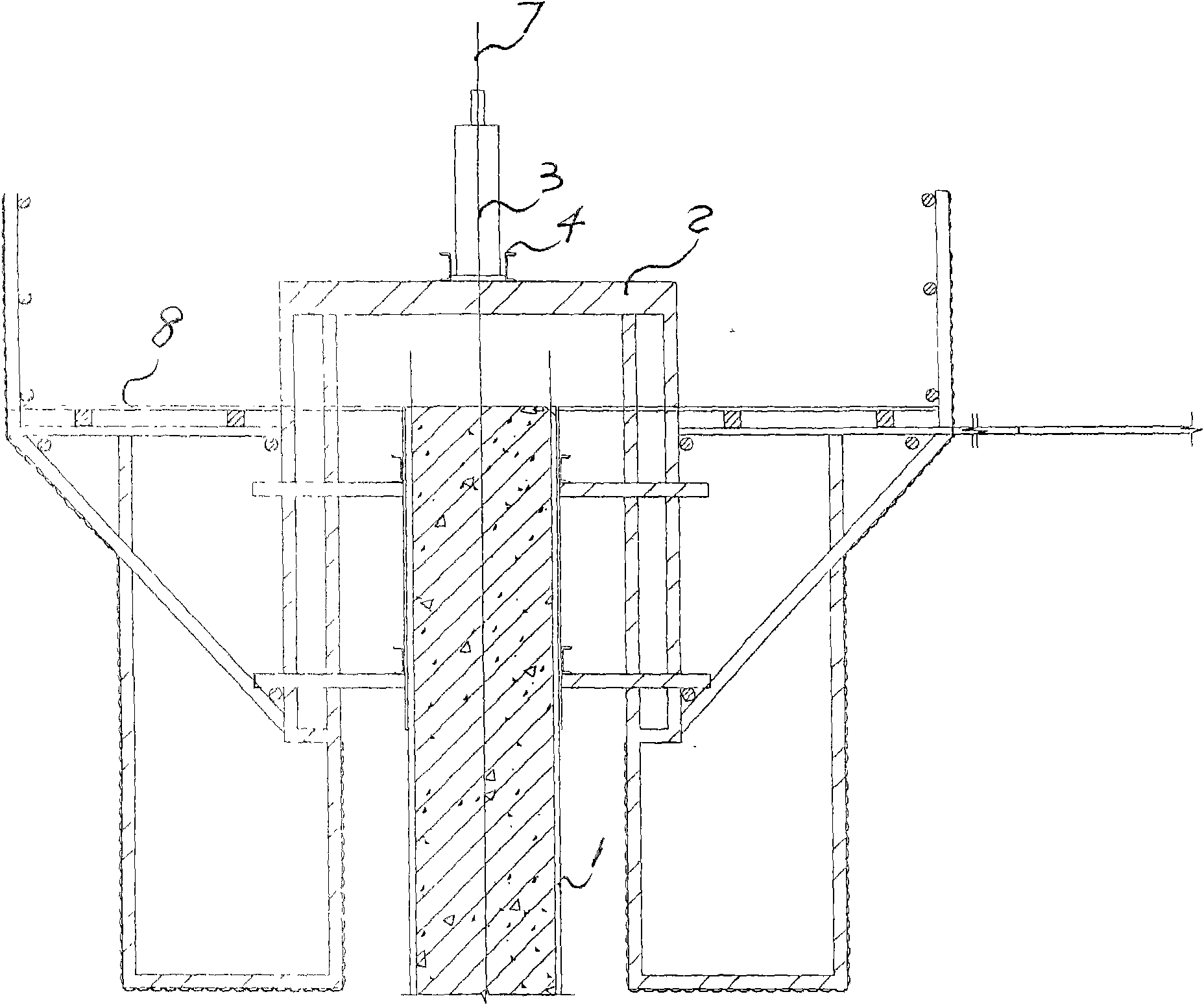 Raising mechanism of slip form and steel framework