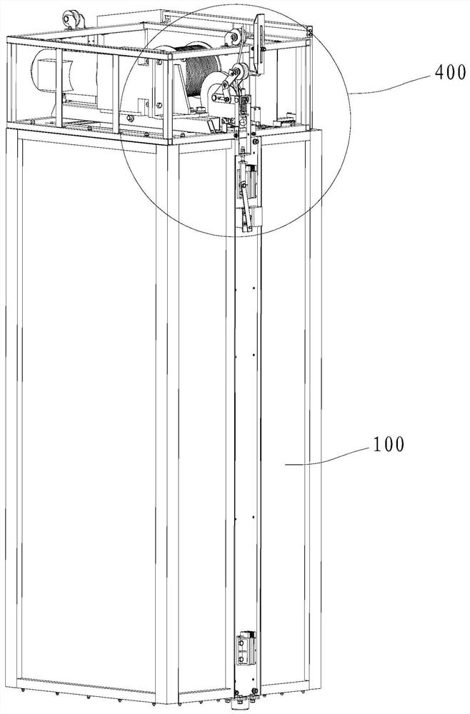 Auxiliary triggering device for bottomless pit household elevator safety gear