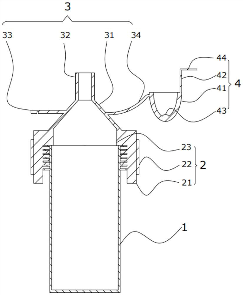 One-piece opening and closing type water dropper pipe connecting device and using method thereof