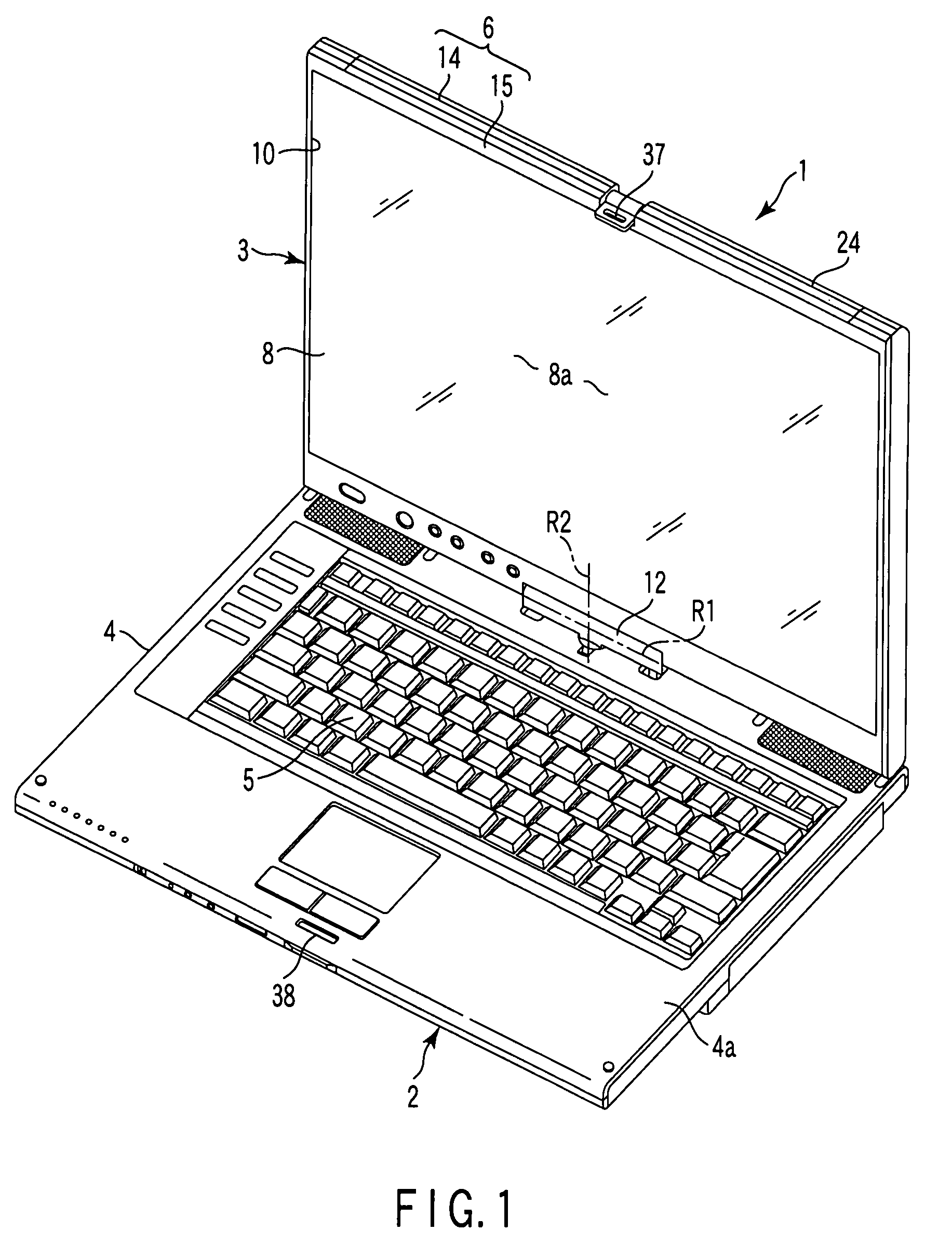 Parts combining structure, and electronic apparatus