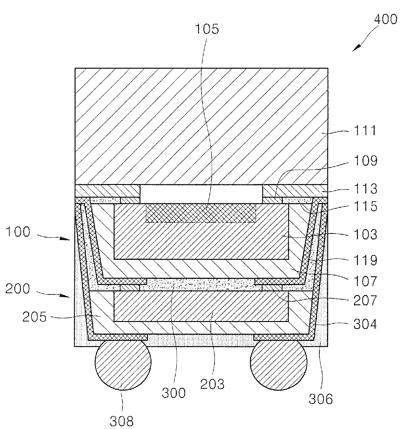 Stack type semiconductor chip package having different type of chips and fabrication method thereof
