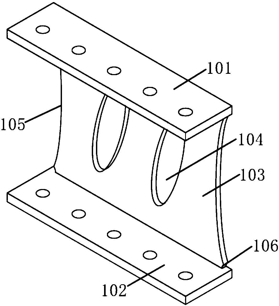 Duplex I-shaped energy dissipation device and supporting structure thereof