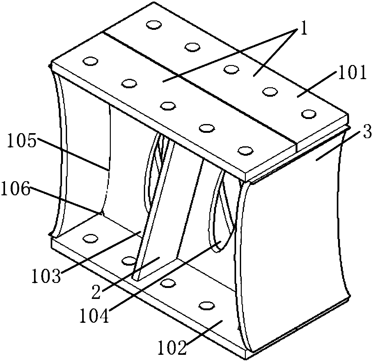 Duplex I-shaped energy dissipation device and supporting structure thereof