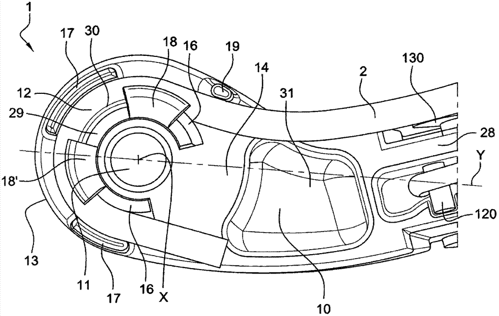 Device for retaining a pipe, notably for windscreen washer liquid