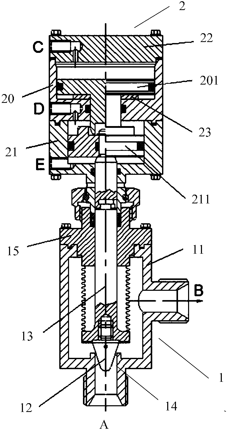 Pneumatic stop valve