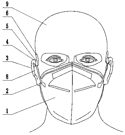 Protective mask for occupational health of medical staff