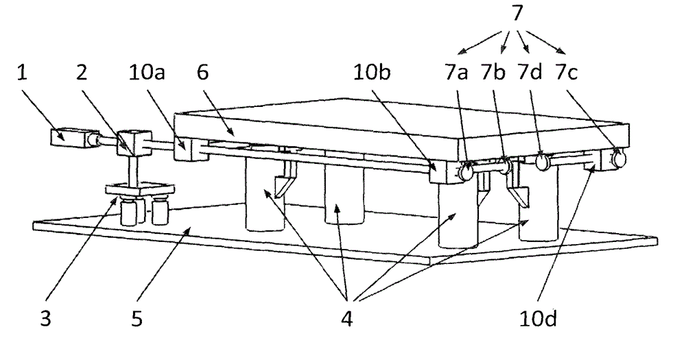 Air floatation vibration isolation platform on basis of air floatation zero-position reference and laser auto-collimation measurement