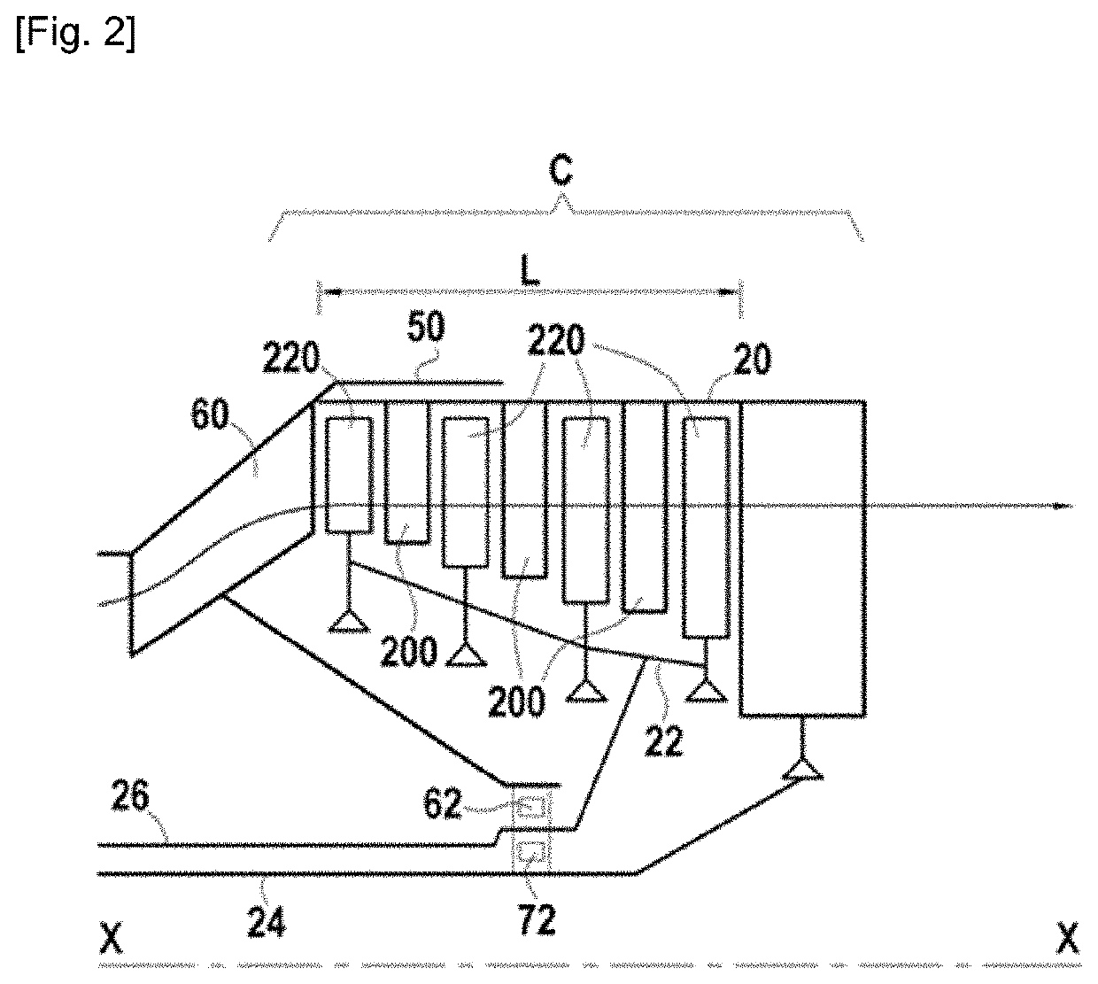 Improved architecture of a turbomachine with counter-rotating turbine