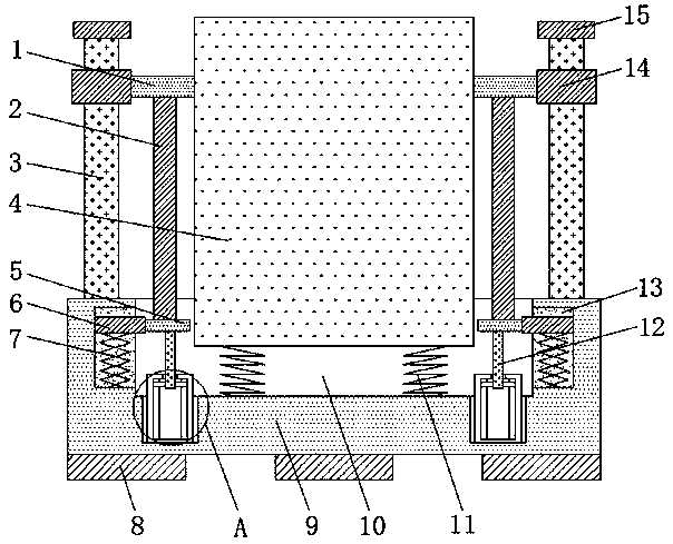 Sewage treatment device with shock absorption function
