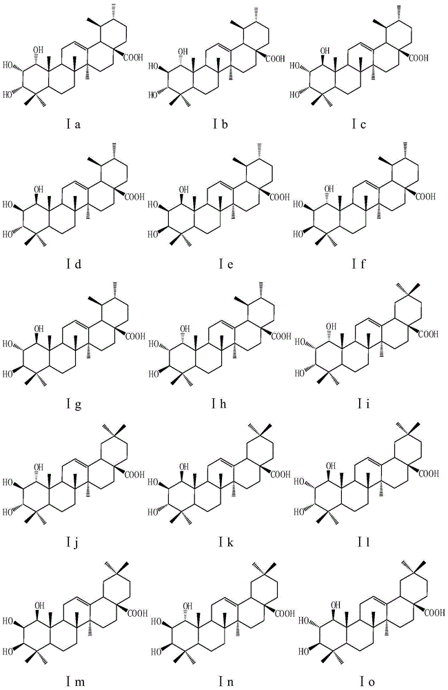 Application of a ring trihydroxyl substituted pentacyclic triterpene compound in pharmacy