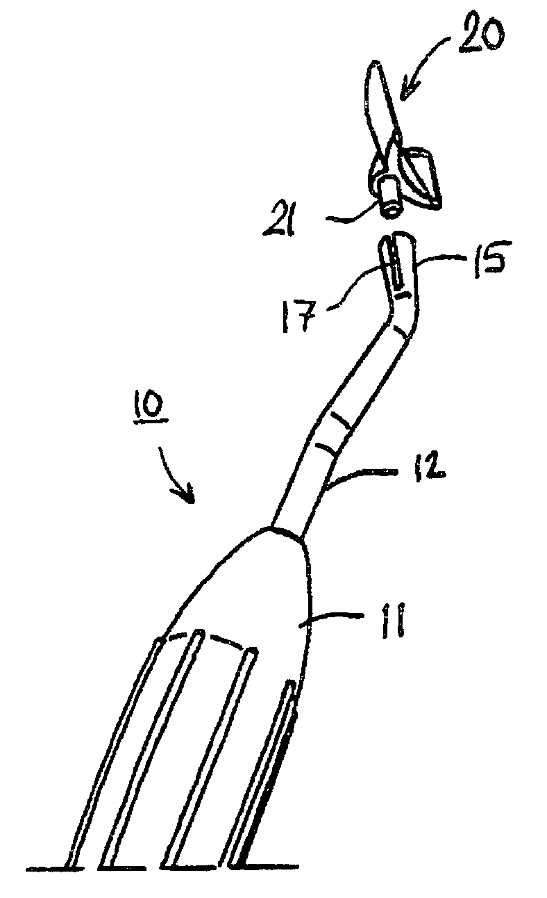 Dental hand instrument and tip of the instrument
