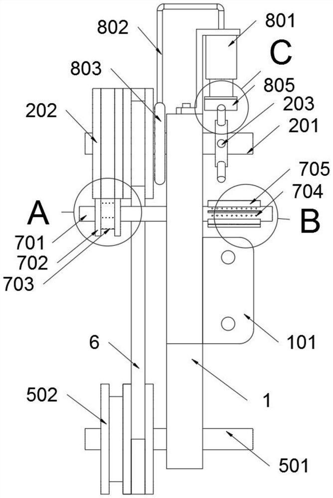 Automatic mechanical arm belt wheel transmission mechanism