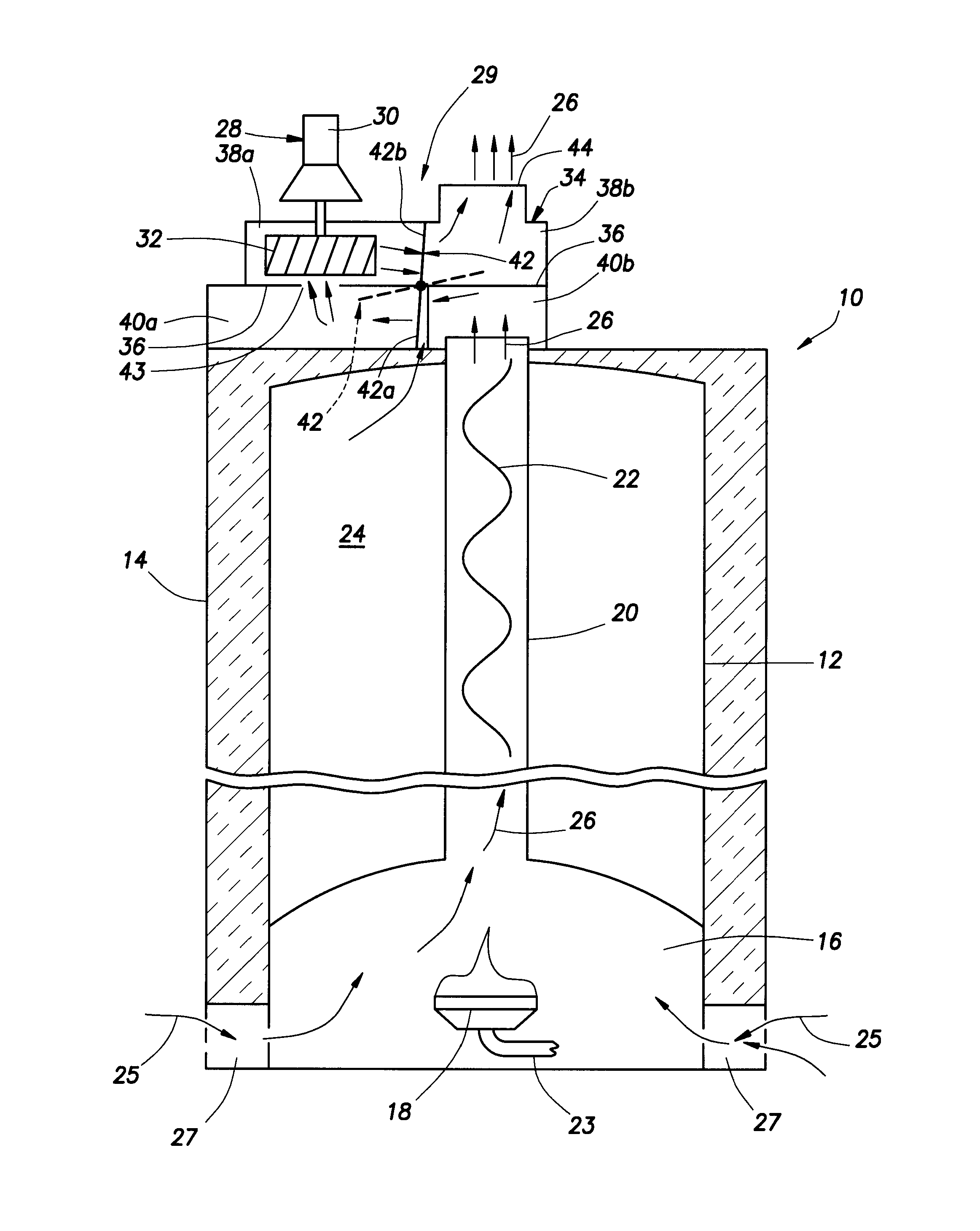 Fuel-fired, power vented high efficiency water heater apparatus