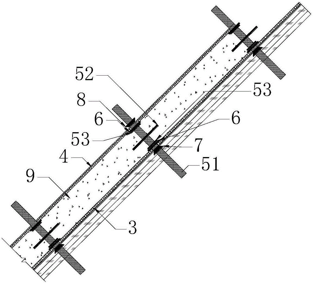 Construction method and double-layer formwork structure for cast-in-situ slope roof