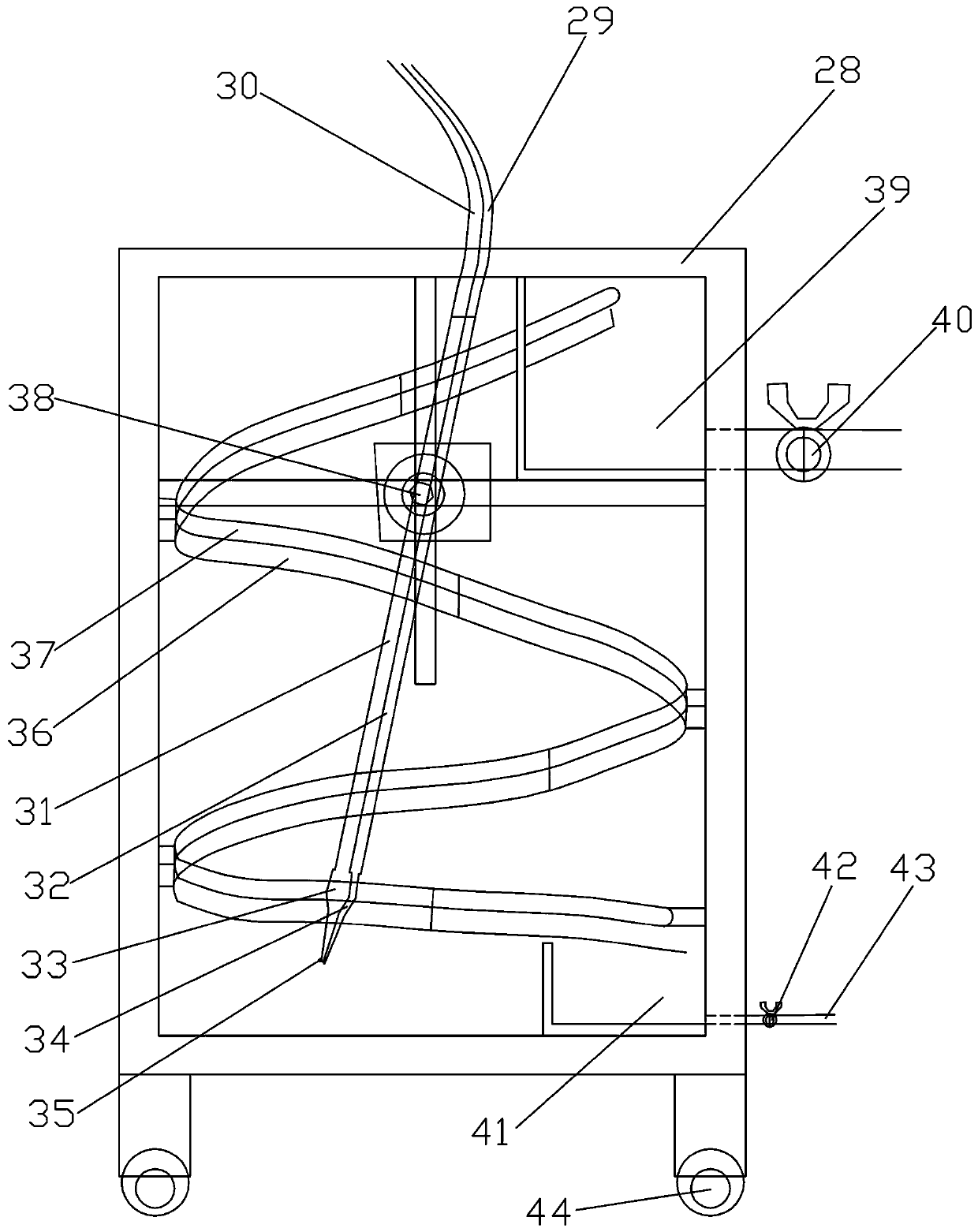 Dam bin surface green cutting device and construction method thereof