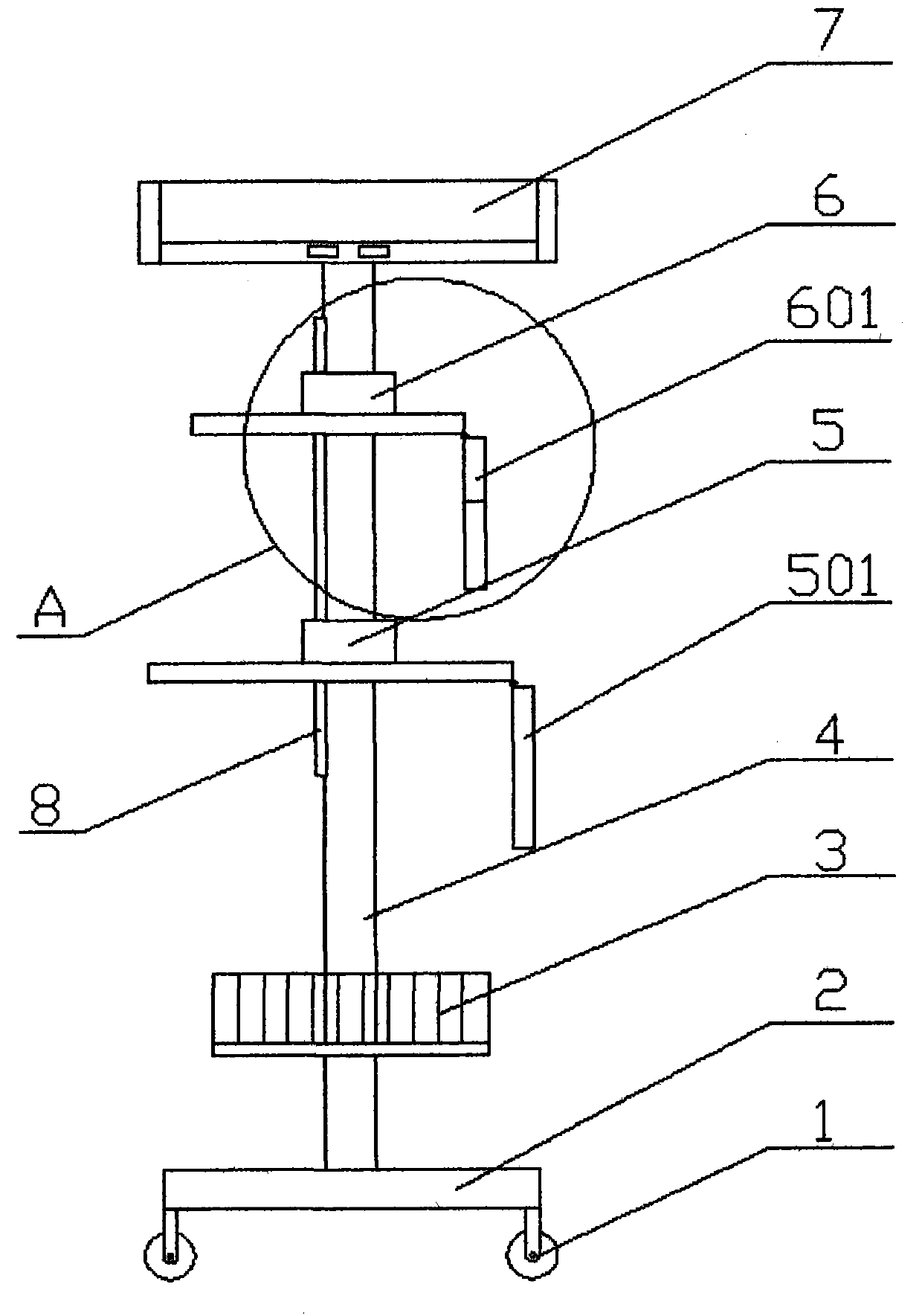 Mobile PICC (Peripherally Inserted Central Catheter) cathetering treatment frame