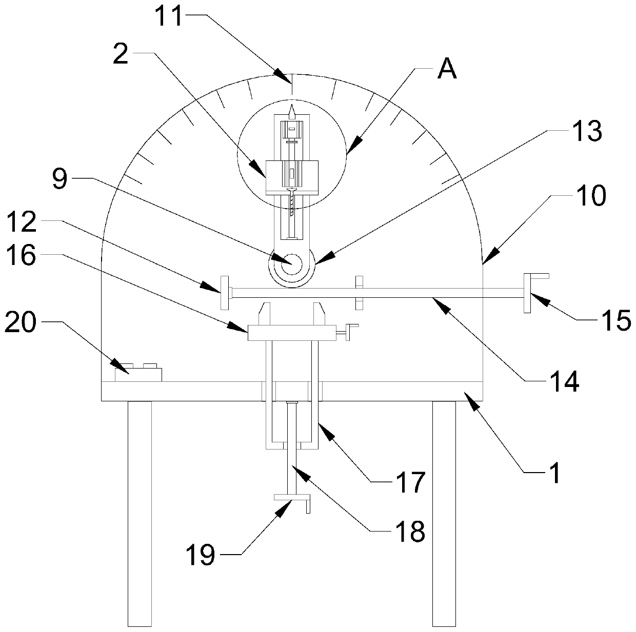 Semi-automatic multi-angle workpiece drilling device