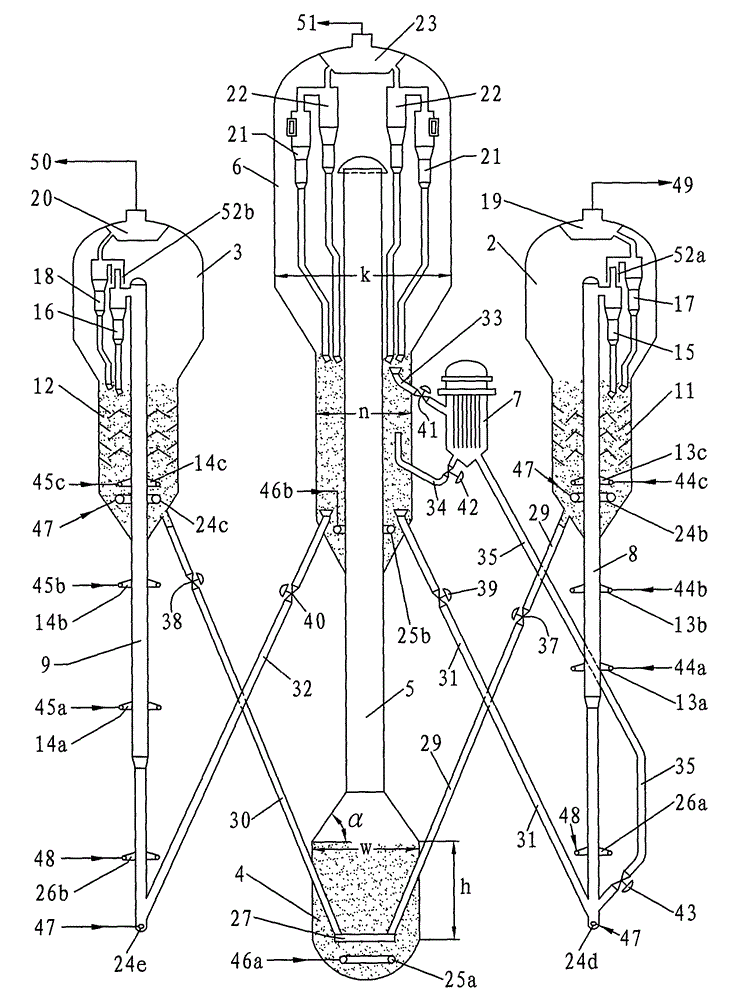 Catalytic cracking method and device employing double lift pipes
