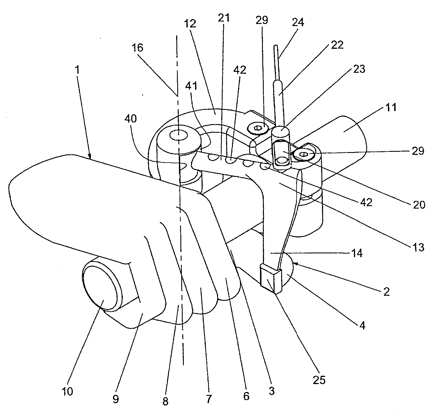 Control device with thumb trigger