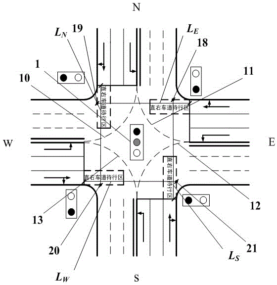 Method of controlling priority signal for right-turning vehicles on straight-going and right-turning shared lane at intersection