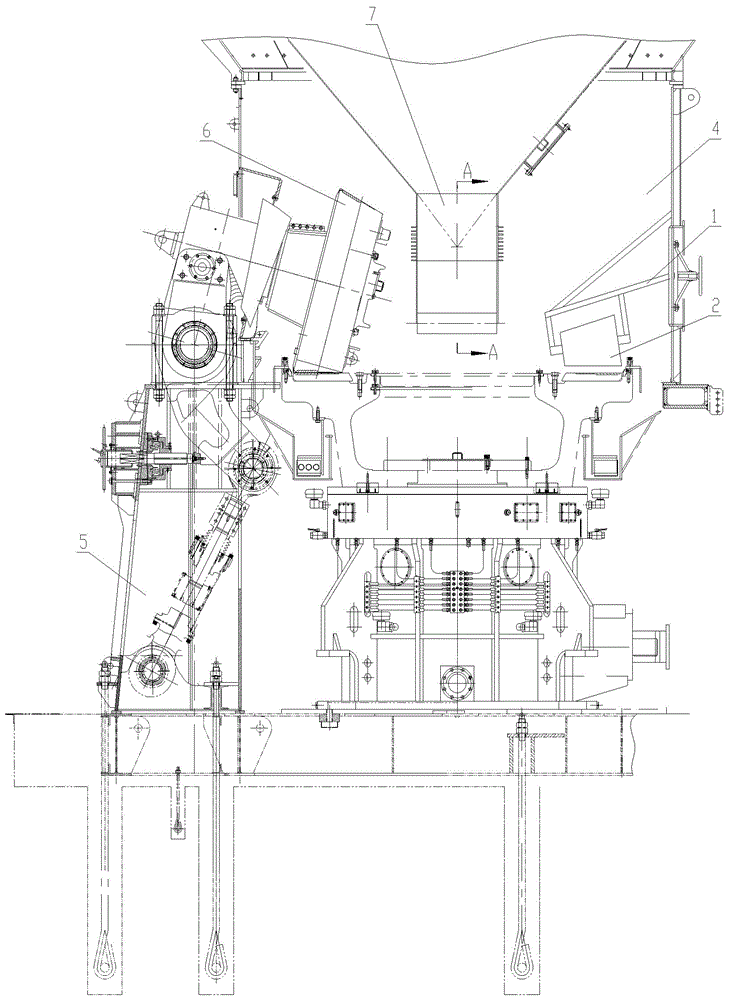 Vertical roller mill with material prepressing and positioned blanking and vertical roller milling method