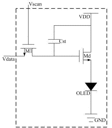 Novel active matrix/organic light emitting diode (AMOLED) pixel driving circuit