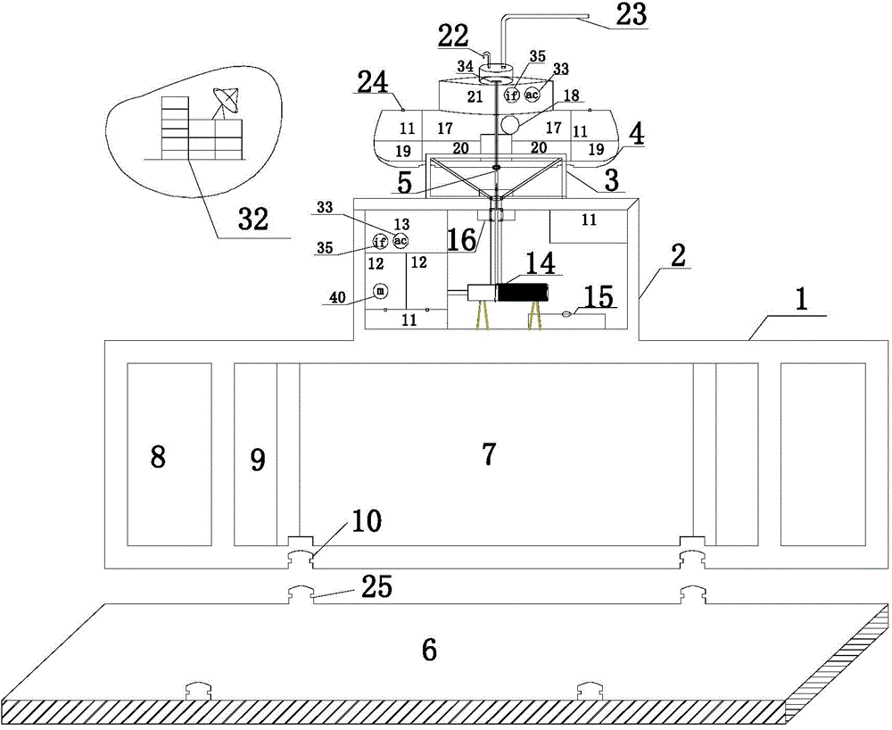 Marine fixed site type fuel and fresh water supply station system