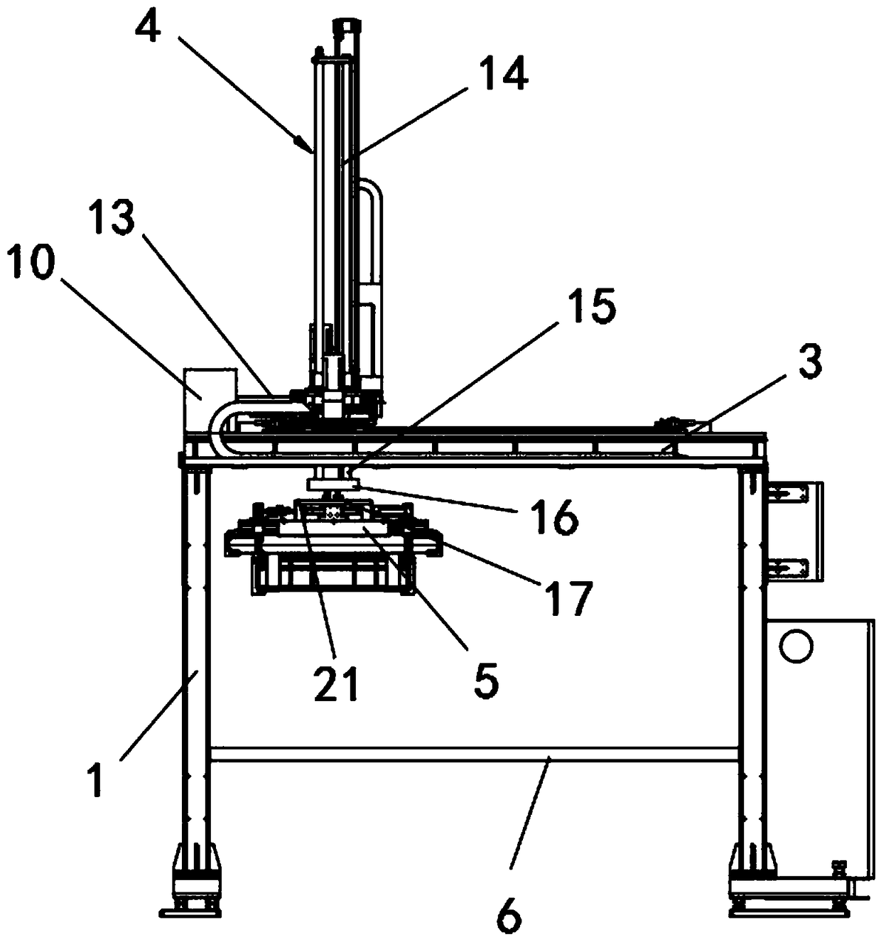 Anti-falling direction-adjustable gearbox hanging base for railway forge pieces