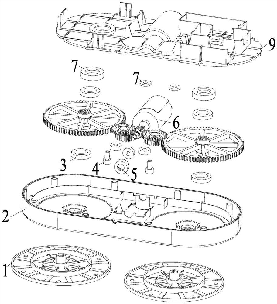 Turntable transmission structure of electric mop