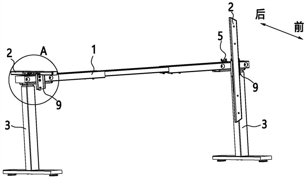 Self-locking overturning and lifting table frame and table