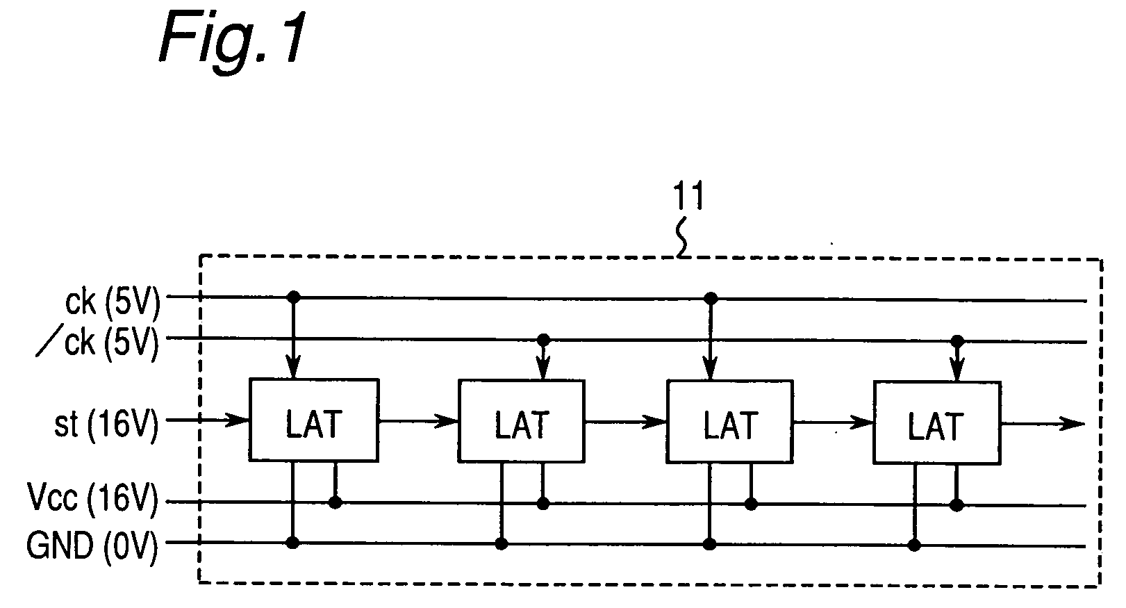 Latch circuit, shift register circuit, logical circuit and image display device operated with a low consumption of power