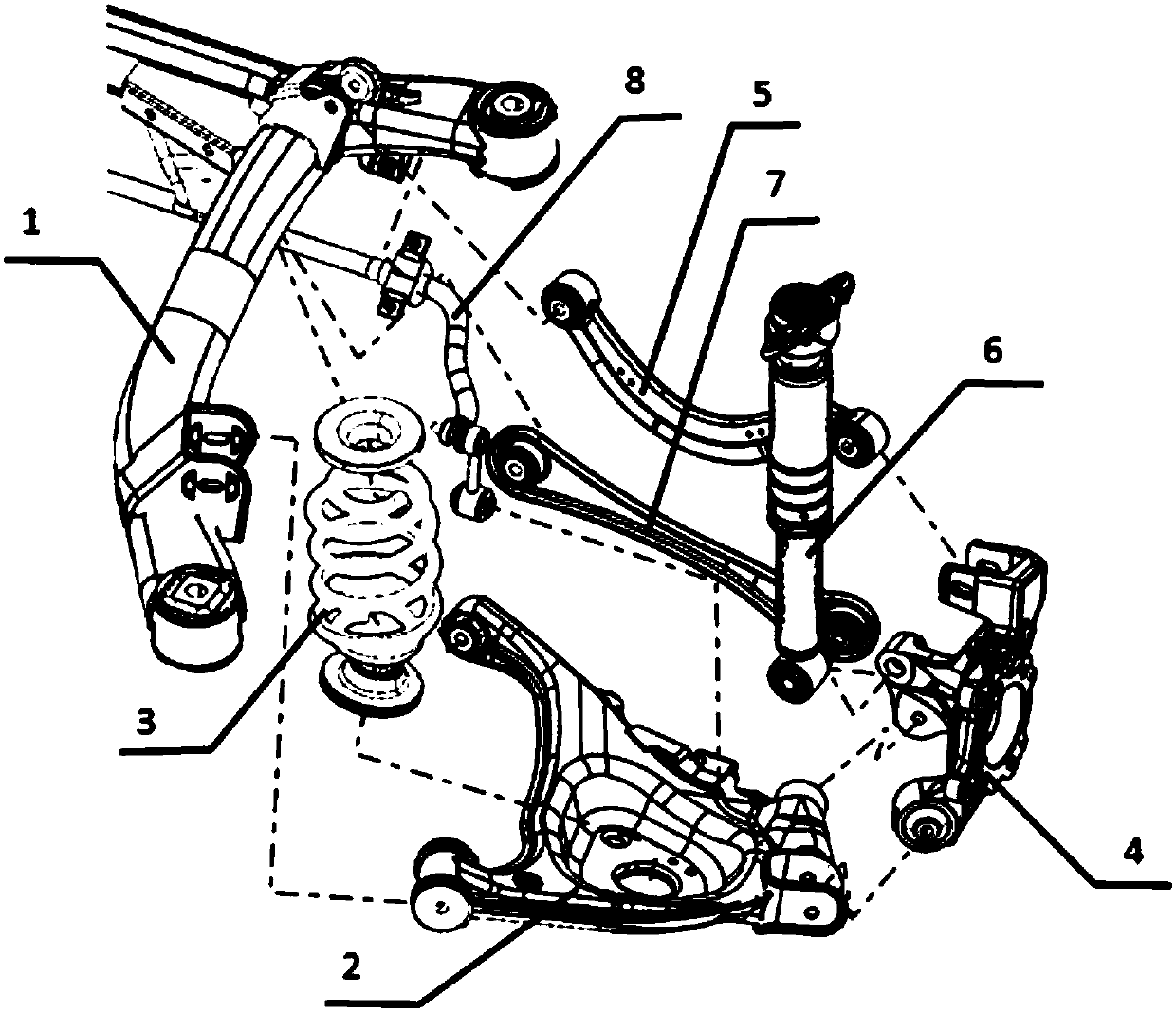 Rear independent suspension assembly