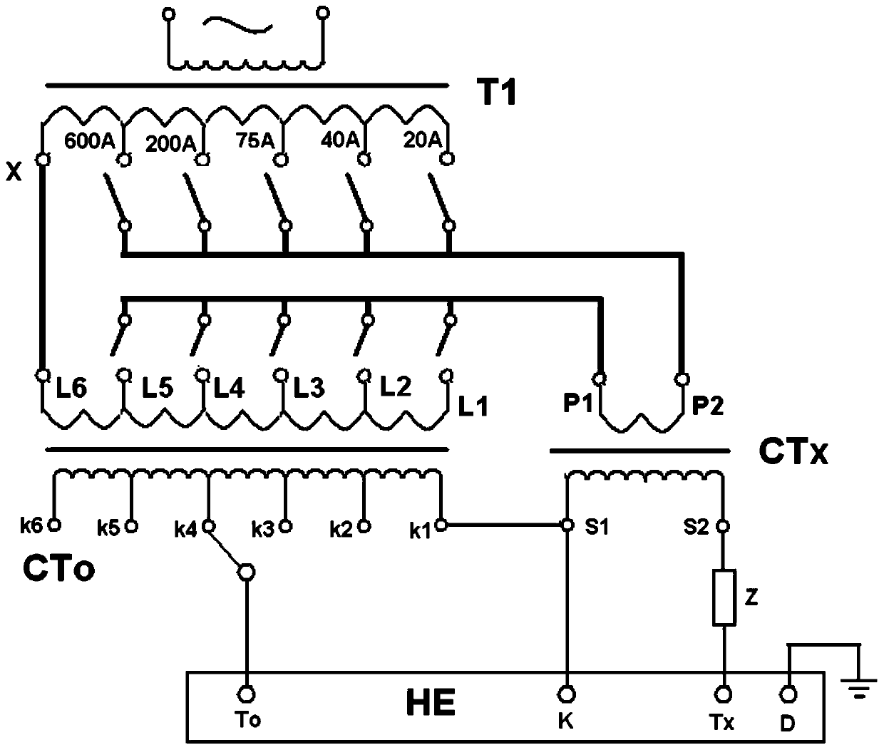 Rapid switching verification device and method for power transformer primary winding