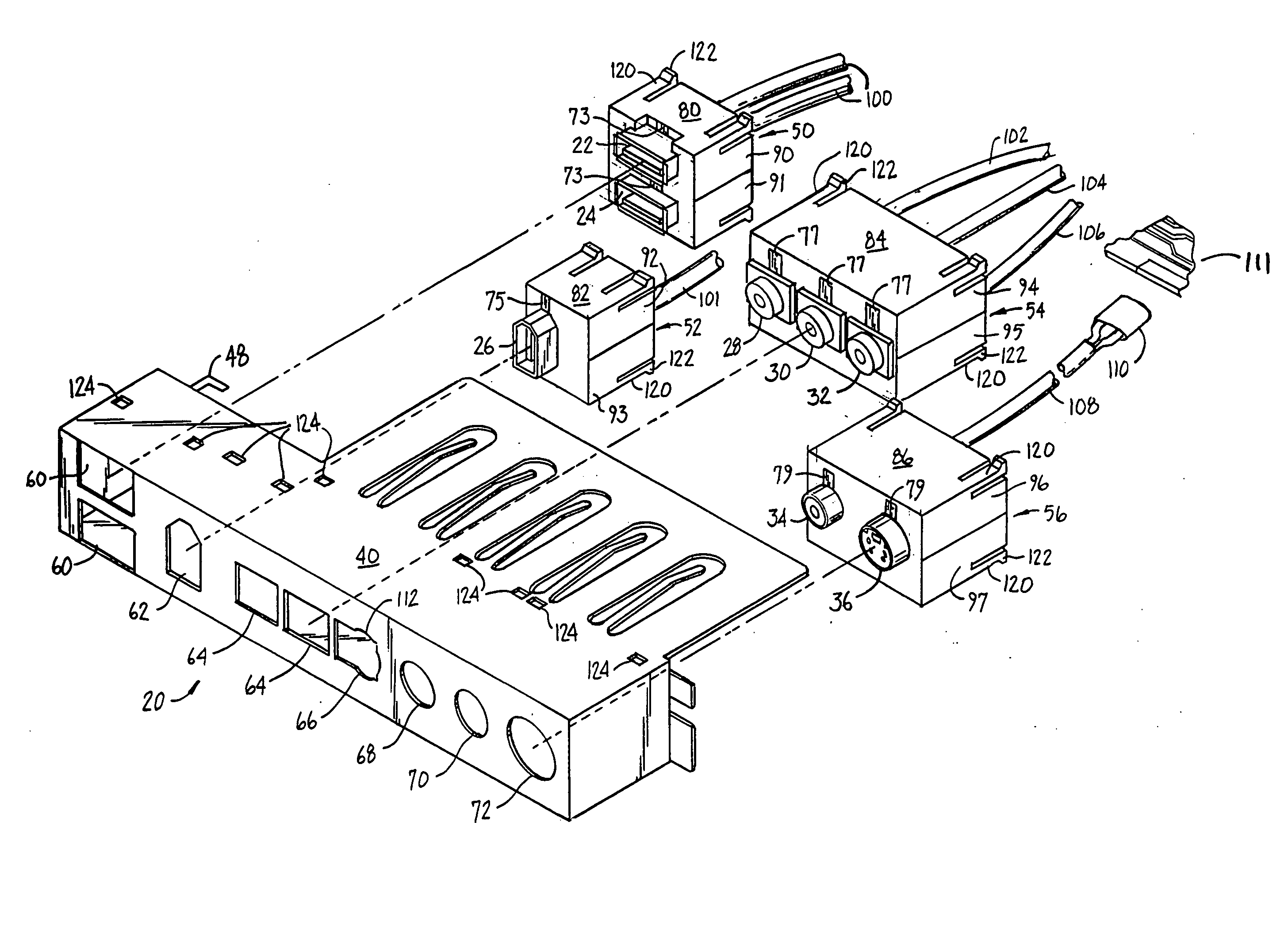 Computer input/output connector assembly