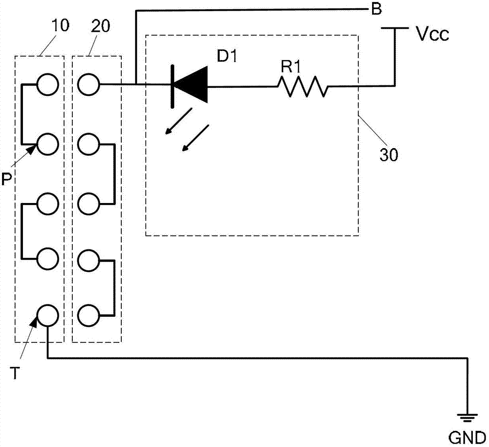 Connecting piece and connection status detection method for same