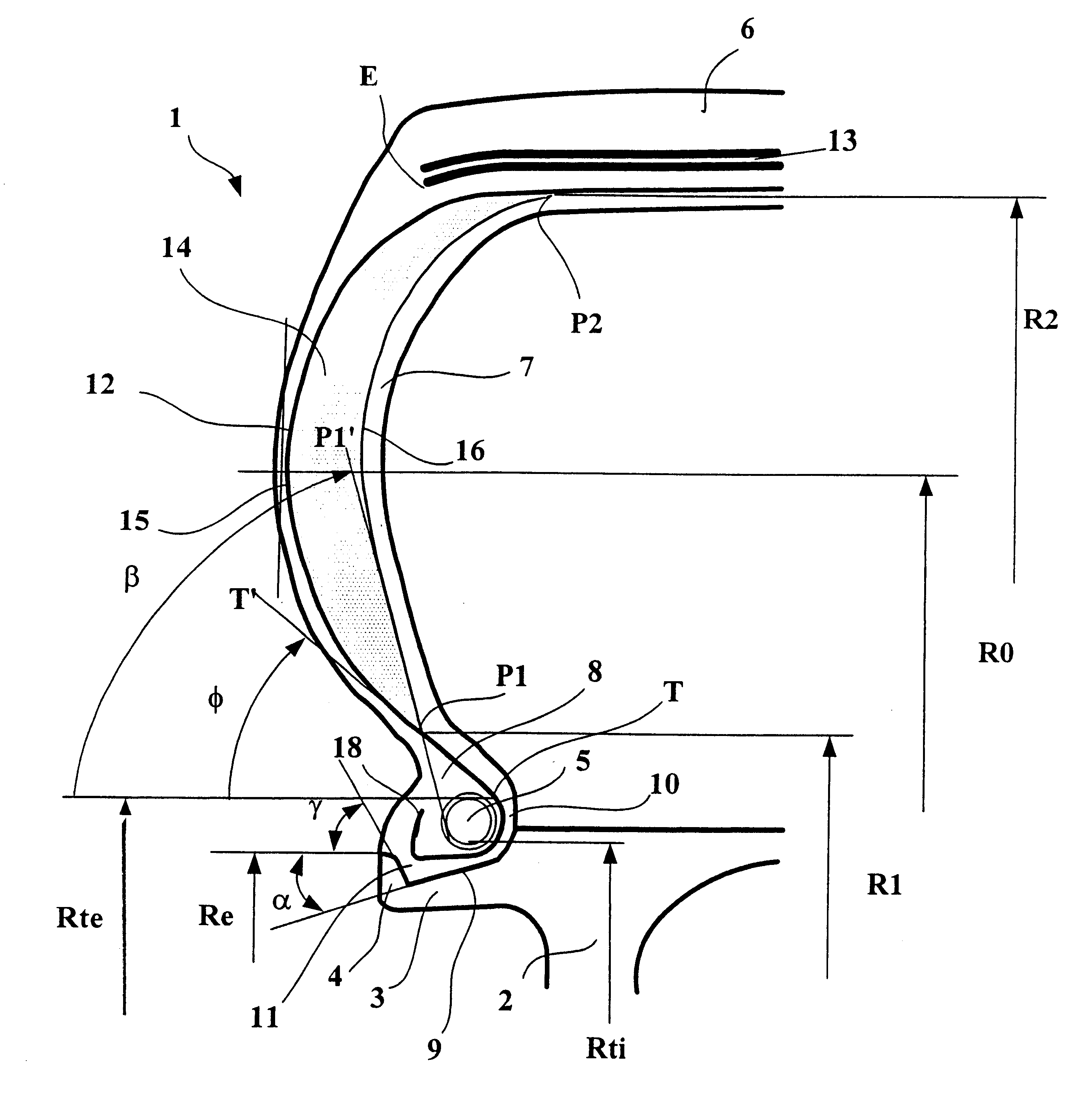 Tire comprising a reinforcing profiled element in at least one sidewall, and tire/rim assembly comprising such a tire