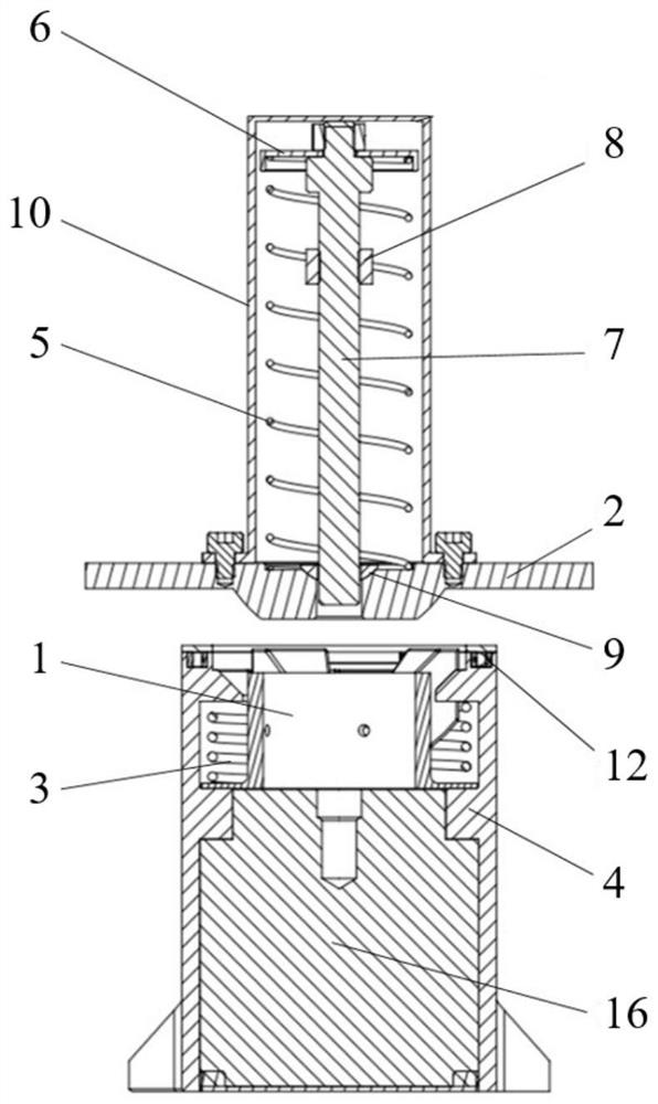 Retraction avoiding type locking and releasing device