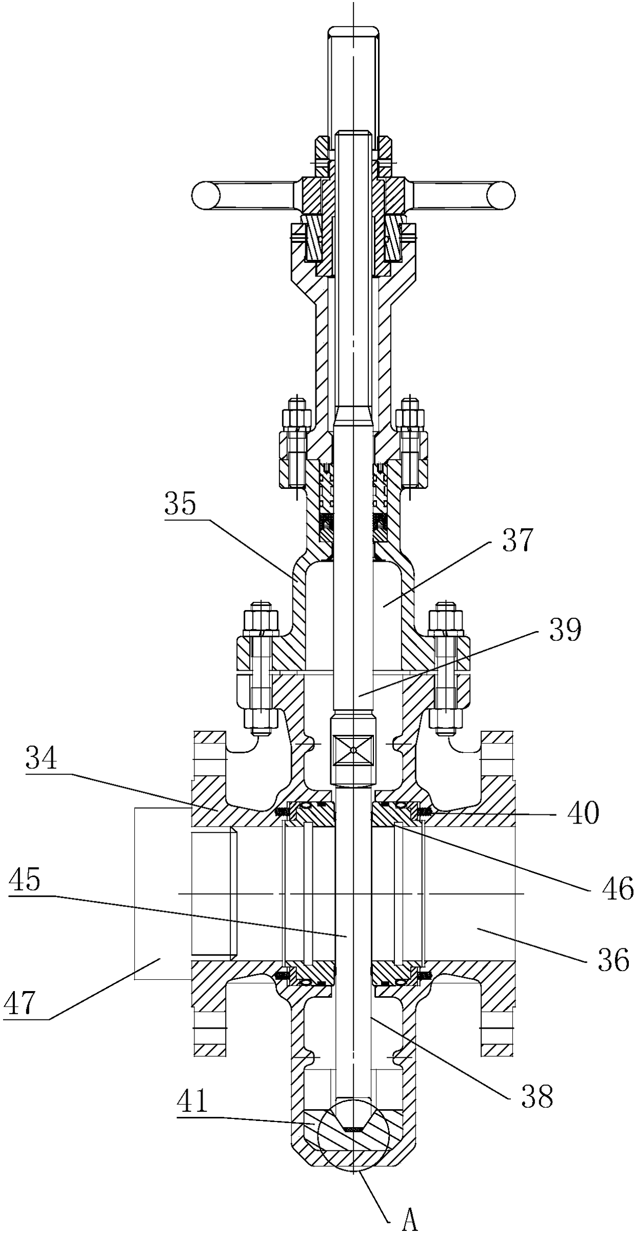 Flat gate valve with multiplexed output adjustment