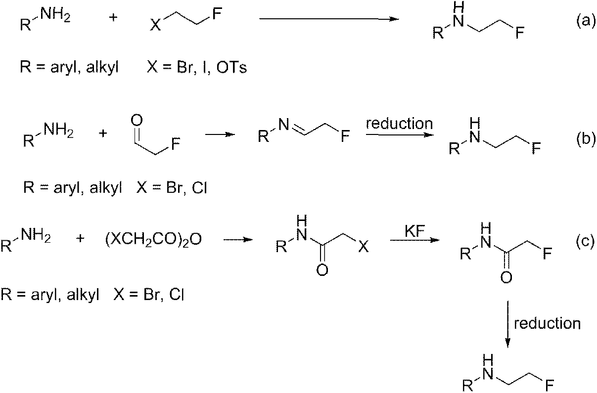 A kind of method for preparing fluorine-containing secondary amine