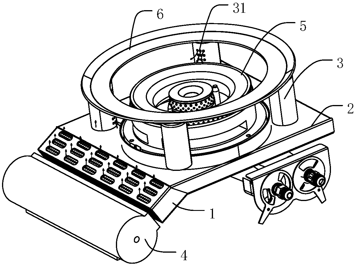 Oxygen-rich gas supply device, and combustion apparatus and gas stove containing same