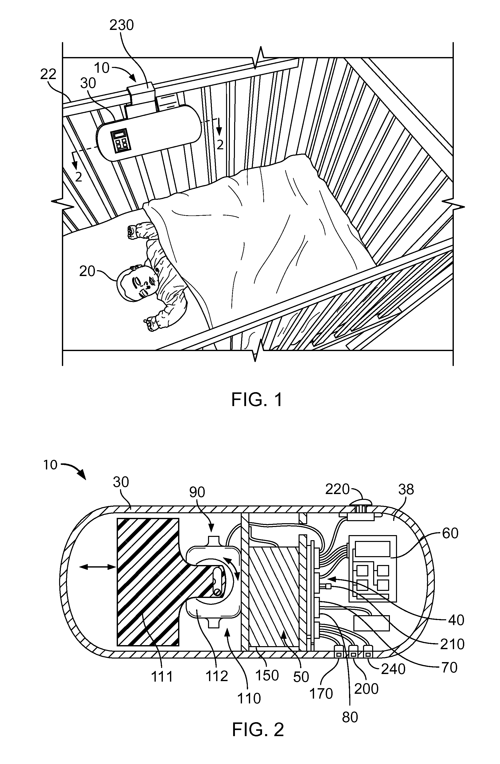 Method and device preserving of infant sleep and avoidance of infant adaptation