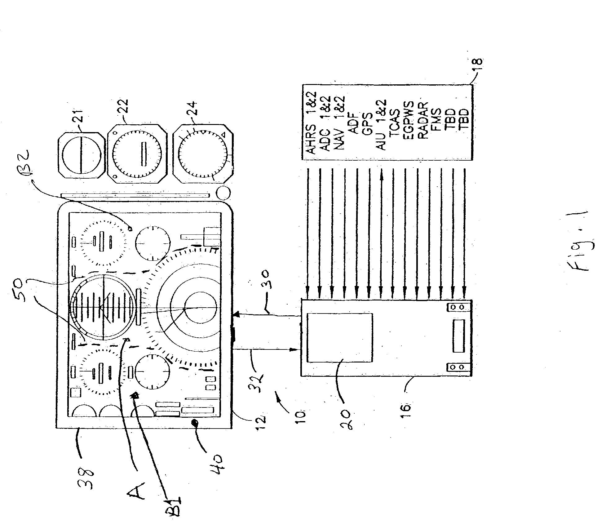 Method and apparatus for facilitating ease of viewing and interpretation of data concurrently presented to the flight crew on a multifunction flat panel display in an aircraft