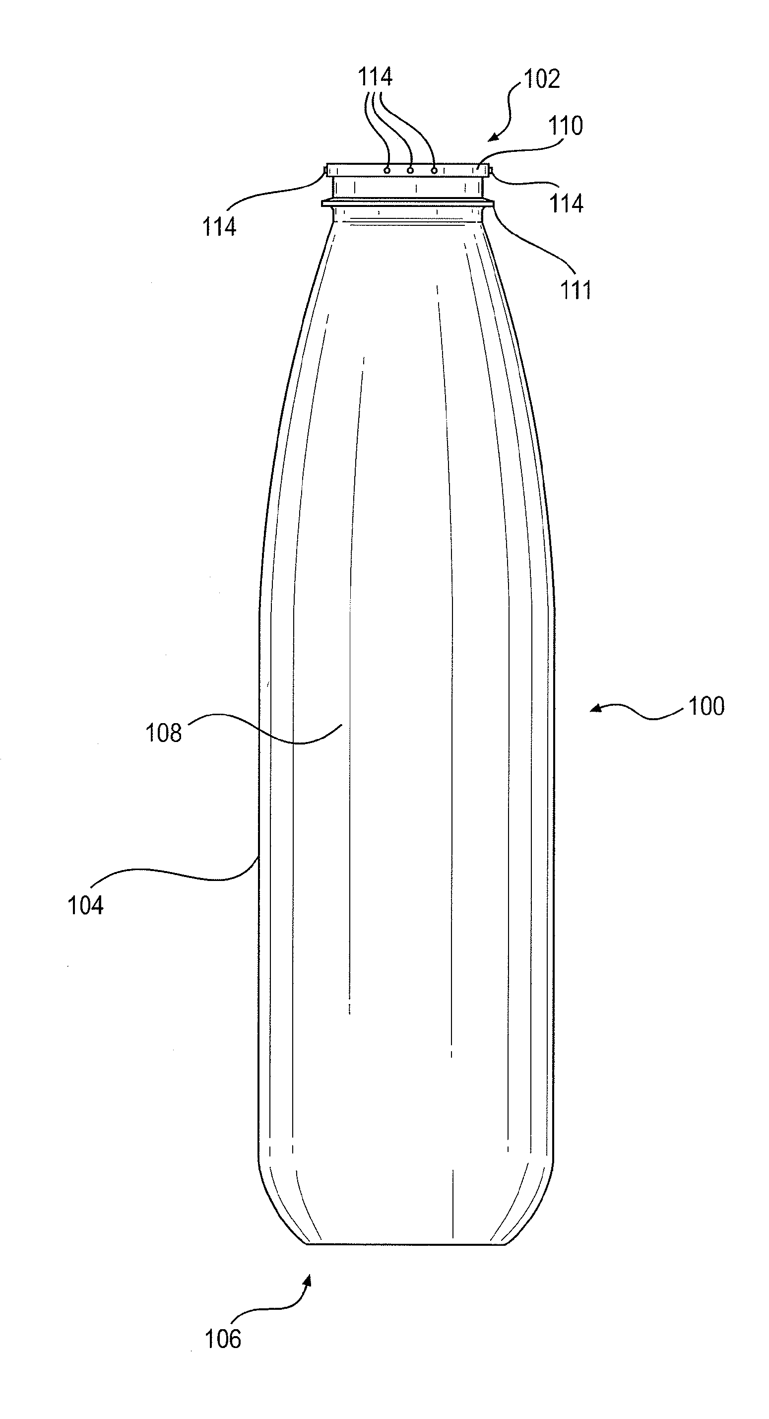 Thermoplastic bottle with valve cup retaining protrusions and method of crimping a valve cup on a thermoplastic bottle