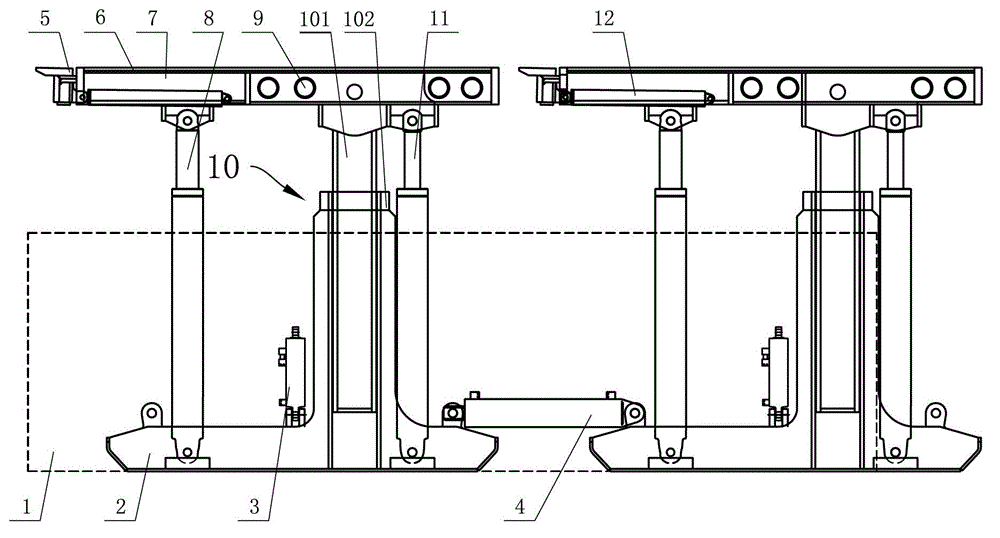 Mobile support bracket of tunneling machine