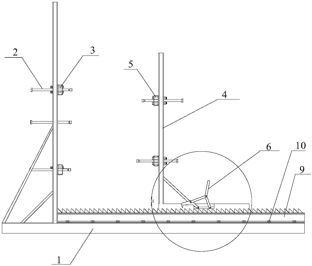 Supporting tool for large complex curved surface component