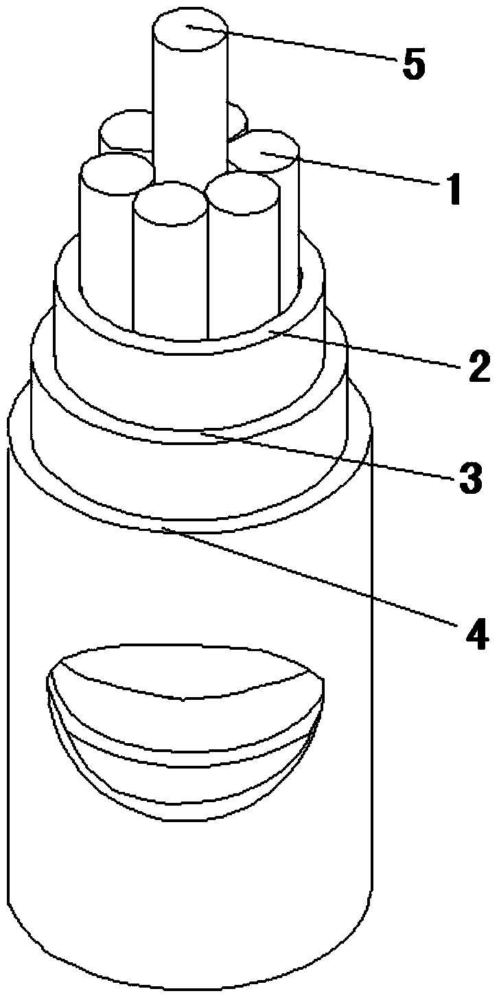 Multi-section cable type measuring electrode of admittance or capacitance level meter