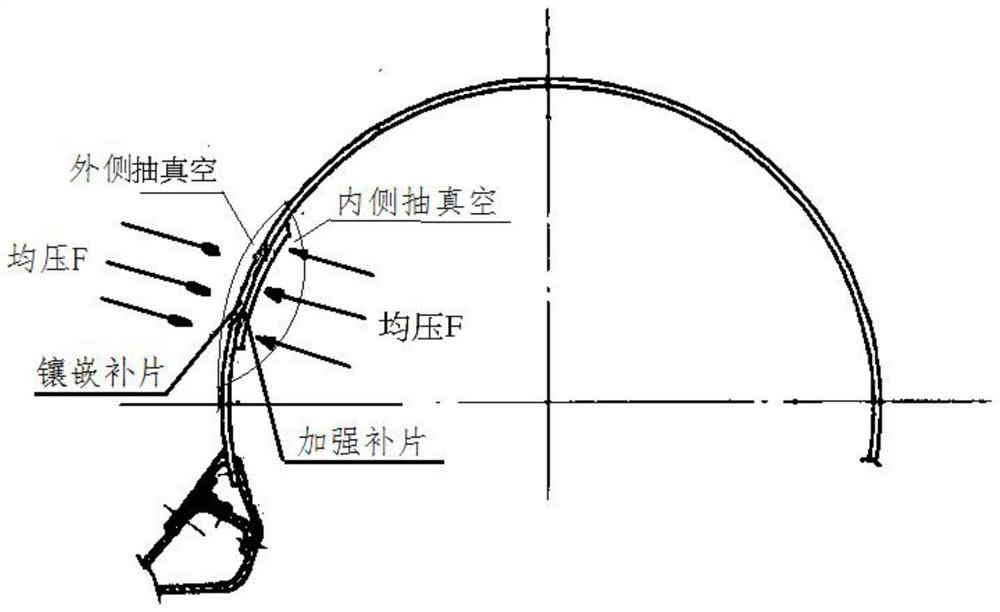 External field aircraft canopy organic glass broken hole damage repairing method