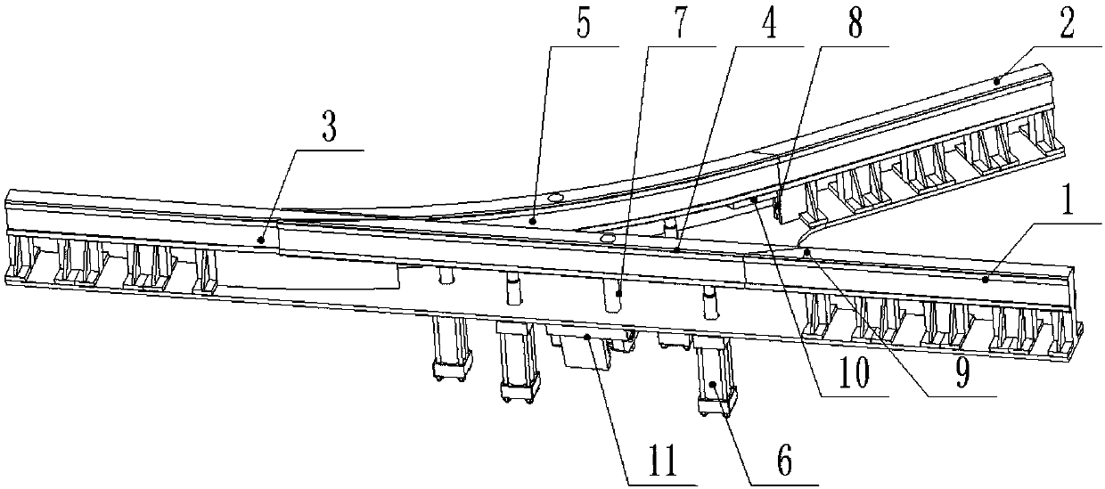 Lifting straddle type monorail turnout