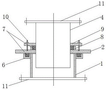 Non-flexible compensator for wind box branch pipe of sintering machine