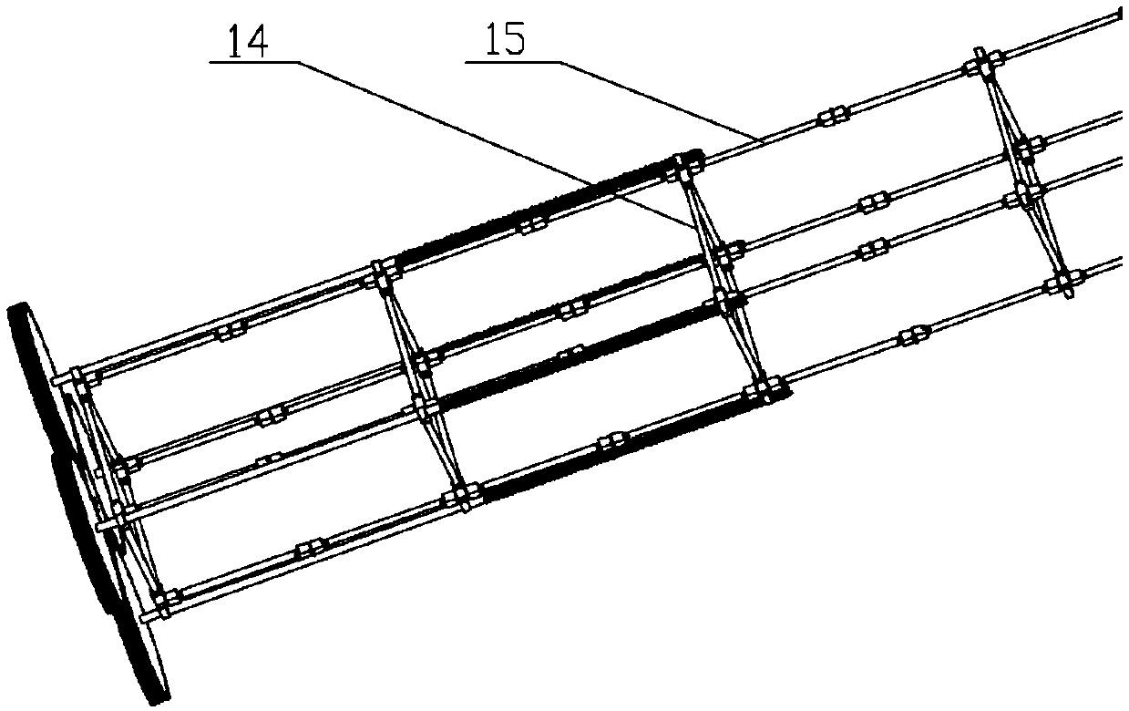Truss type spatial antenna extension arm